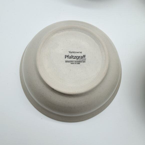 Vtg Pfaltzgraff USA Yorktowne Soup ~ Cereal Bowls 6" Set of 4 Stoneware - Picture 3 of 9